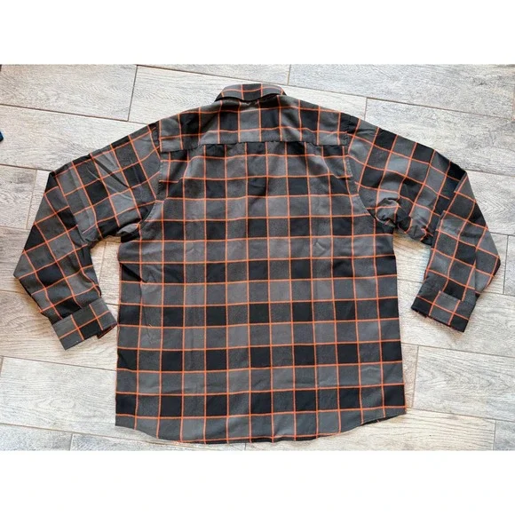 Dixxon Flannel Heritage Shirt Mens 2X Black Orange Plaid XXL D-Tech Long Sleeve - Picture 6 of 12